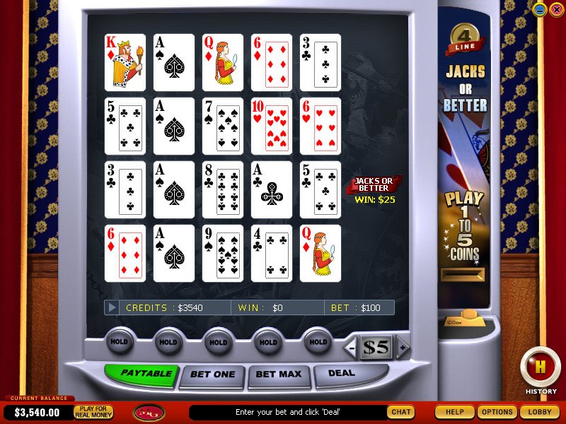 4 Line Jacks or Better Video Poker