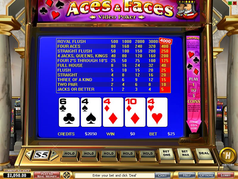 Aces and Faces Video Poker